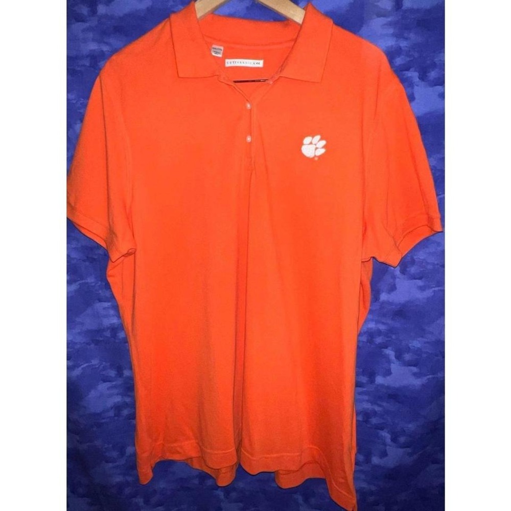 Cutter and Buck‎ Clemson Tigers 3X Polo Orange Pullover With Tiger Paw Appliqué